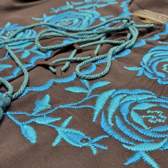 Double D Ranch Cactus Rose Boho Western Top Size Small - Picture 12 of 15